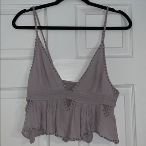 Purple beaded Free People crop top